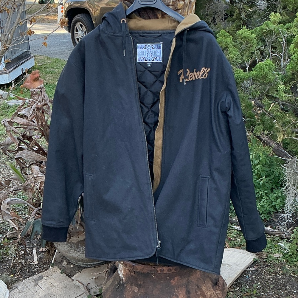 Rebels Two-Tone Black and Tan Puffer Jacket